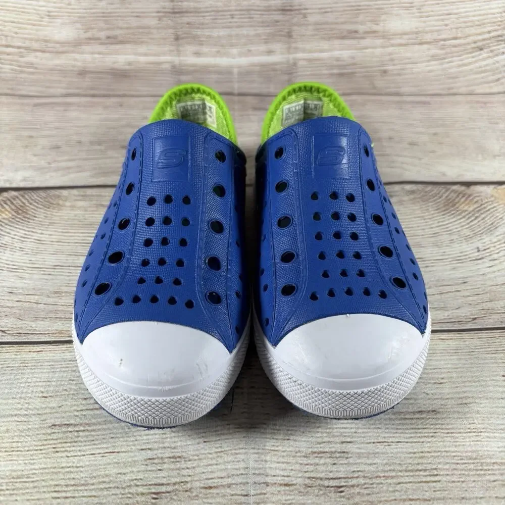 Skechers Guzman Foamies Steps Aqua Surge Kids Shoes Size 10 US Blue/ Green